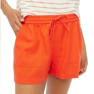 J. Crew Linen Blend Drawstring Orange Shorts Women’s L